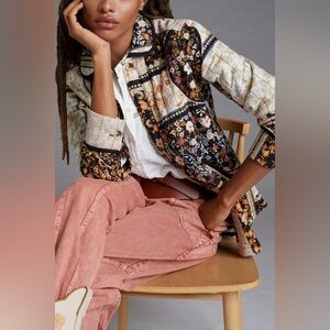 Anthropologie Patchwork Quilted Shirt Jacket